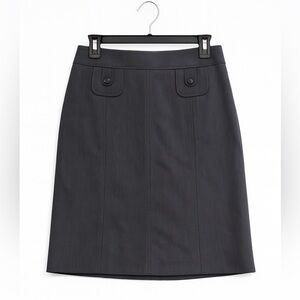 Ann Taylor LOFT Wool Pencil Skirt | 6P Dark Gray | Lined Above Knee Classic Fit